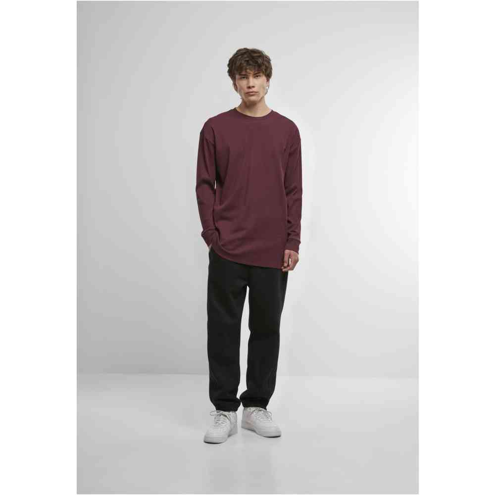 Urban Classics - Organic Boxy Rib Lange Ã¤rmel top - Rot